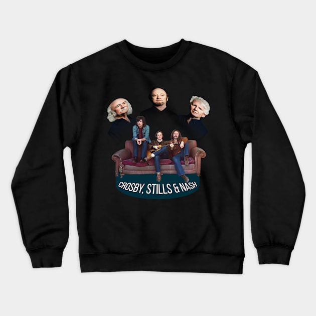 crosby, stills and nash old vs new 2 Crewneck Sweatshirt by unknow user